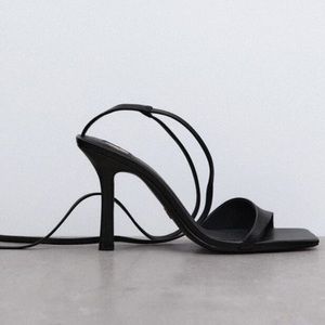 Zara heeled strappy leather sandals